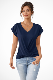 Sophie Delacroix | Elegant V-Neck Blouse For Women