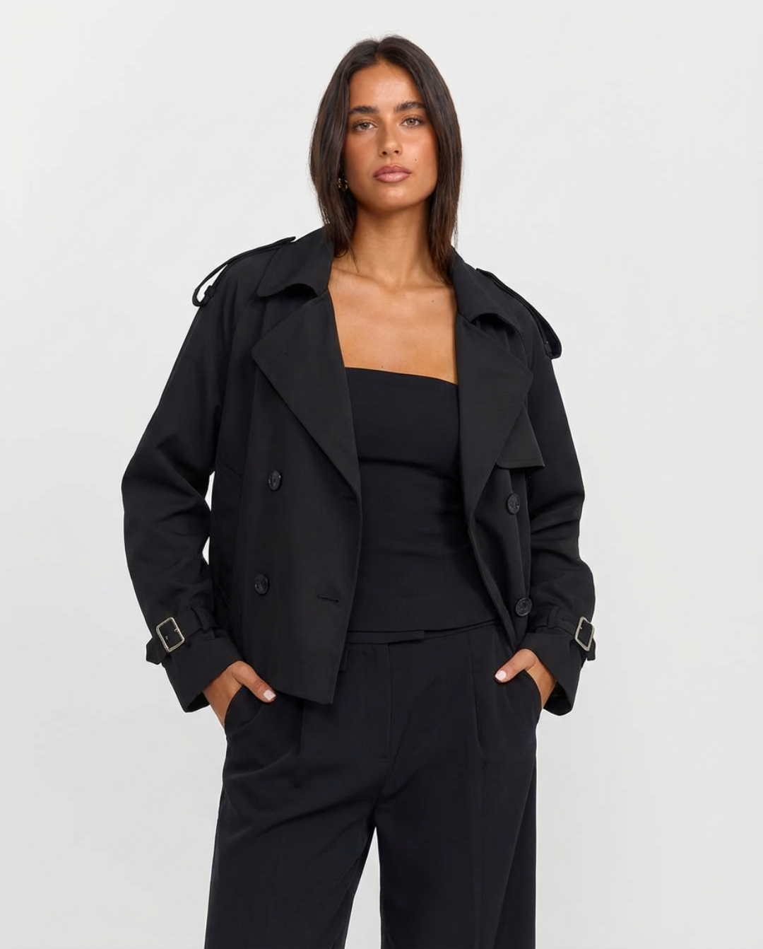 Sophie Delacroix | Modern Double-Breasted Trench Jacket For Women