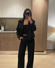 Sophie Delacroix | Modern Double-Breasted Trench Jacket For Women
