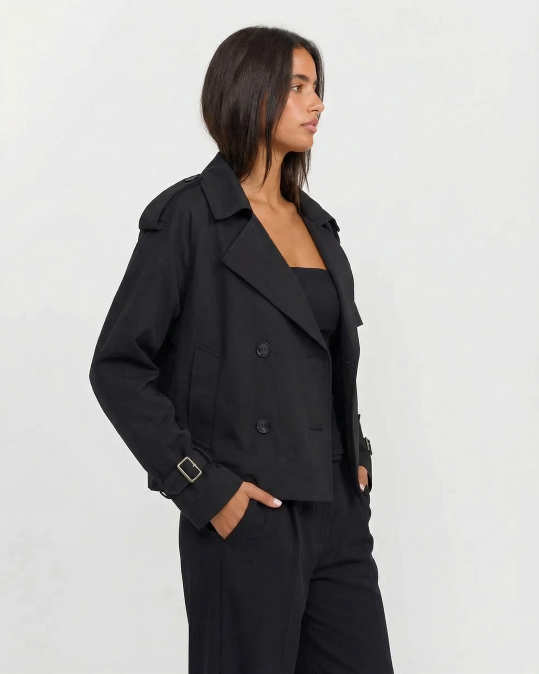 Sophie Delacroix | Modern Double-Breasted Trench Jacket For Women