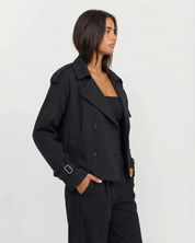 Sophie Delacroix | Modern Double-Breasted Trench Jacket For Women