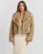 Sophie Mia | Luxe Cropped Faux Fur Jacket For Women
