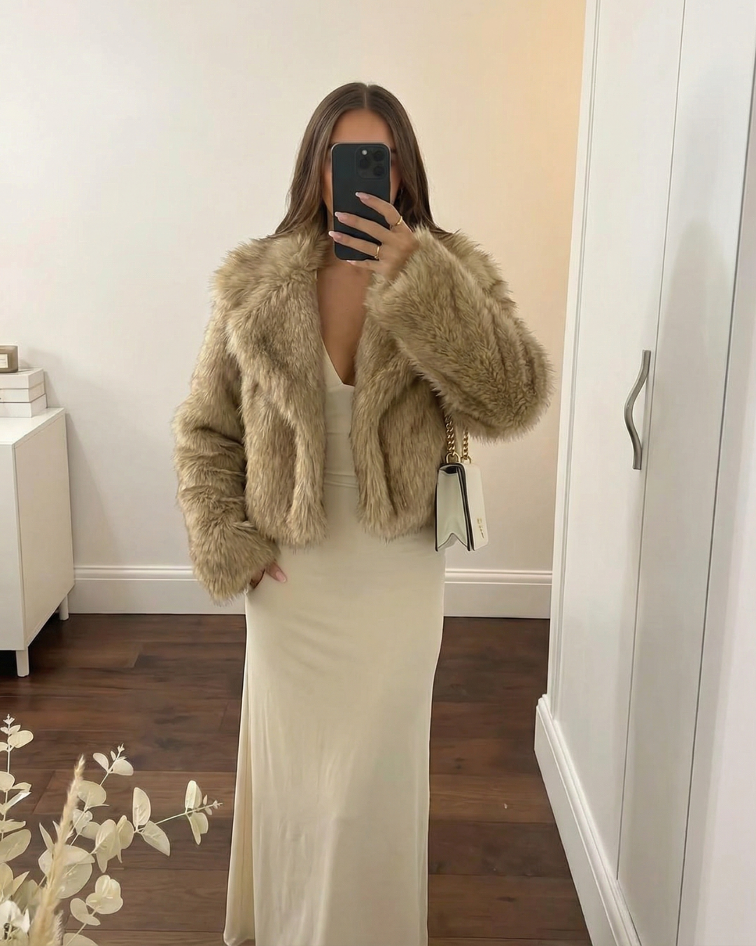 Sophie Mia | Luxe Cropped Faux Fur Jacket For Women