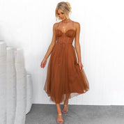 Stella Thompson | Tulle Bustier Midi Dress