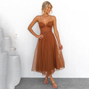 Stella Thompson | Tulle Bustier Midi Dress