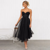 Stella Thompson | Tulle Bustier Midi Dress
