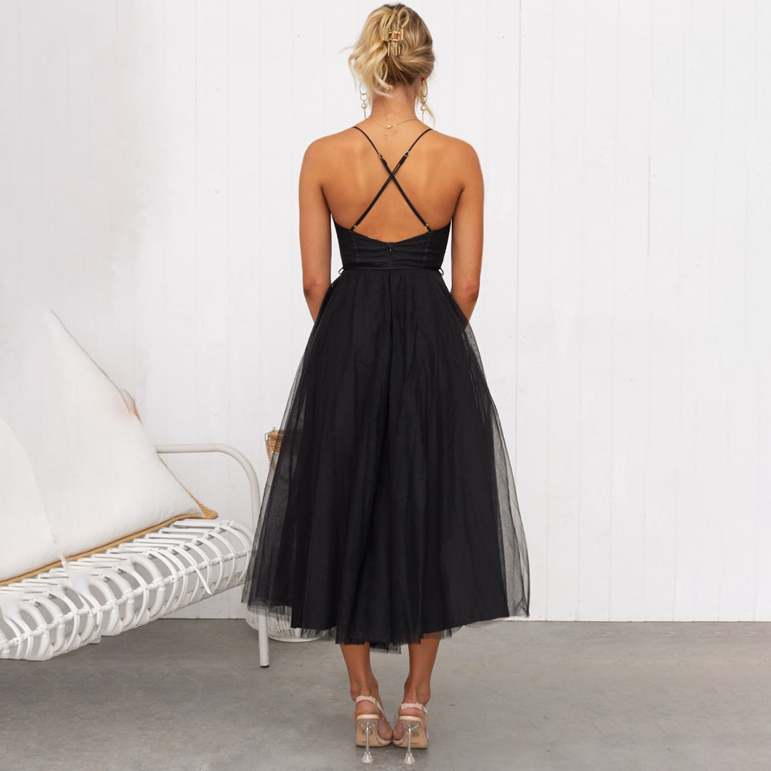 Stella Thompson | Tulle Bustier Midi Dress