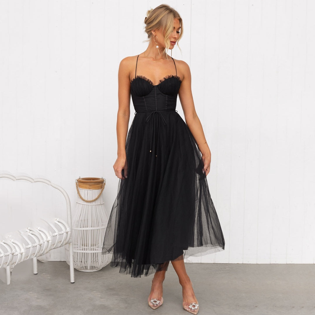 Stella Thompson | Tulle Bustier Midi Dress