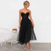Stella Thompson | Tulle Bustier Midi Dress