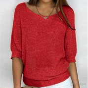 Lydia Harrison | Slouchy Knit Sweater Top in Warm Camel