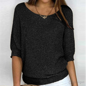 Lydia Harrison | Slouchy Knit Sweater Top in Warm Camel