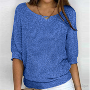 Lydia Harrison | Slouchy Knit Sweater Top in Warm Camel