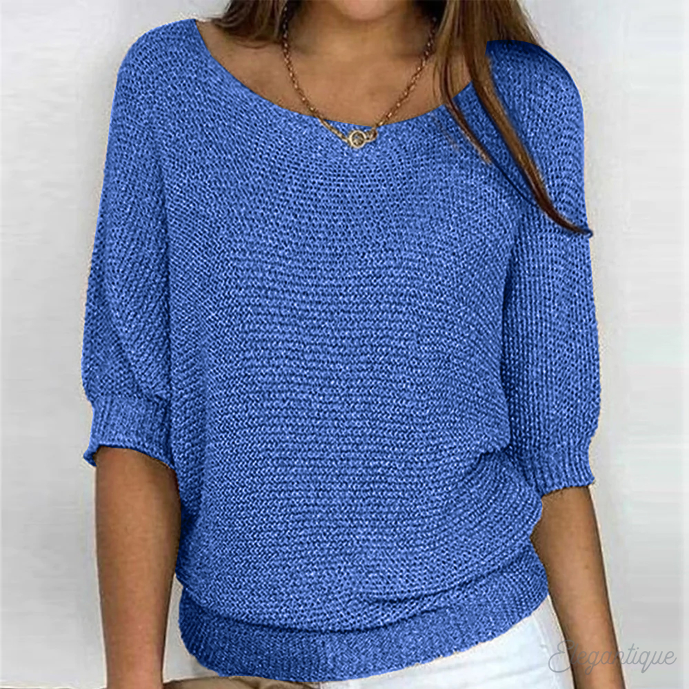 Lydia Harrison | Slouchy Knit Sweater Top in Warm Camel