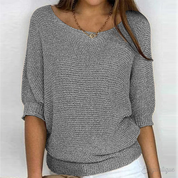 Lydia Harrison | Slouchy Knit Sweater Top in Warm Camel