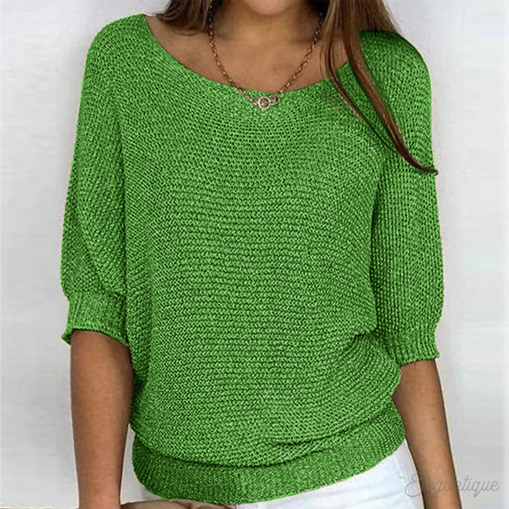 Lydia Harrison | Slouchy Knit Sweater Top in Warm Camel