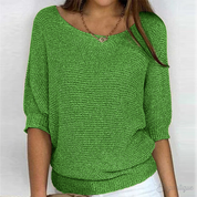 Lydia Harrison | Slouchy Knit Sweater Top in Warm Camel