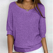 Lydia Harrison | Slouchy Knit Sweater Top in Warm Camel