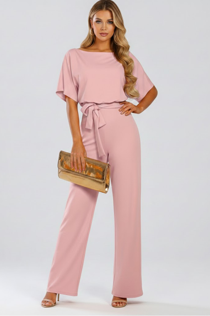 Sophia Griffiths | Elegant Wide Leg Jumpsuit with Waist Tie