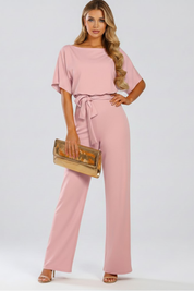 Sophia Griffiths | Elegant Wide Leg Jumpsuit with Waist Tie