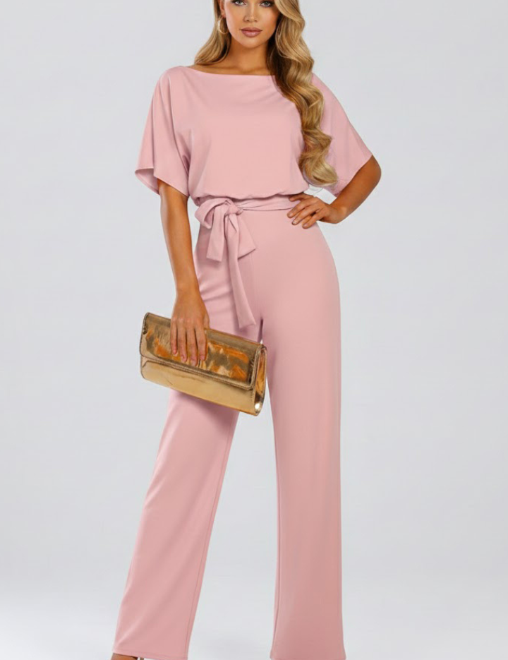 Sophia Griffiths | Elegant Wide Leg Jumpsuit with Waist Tie