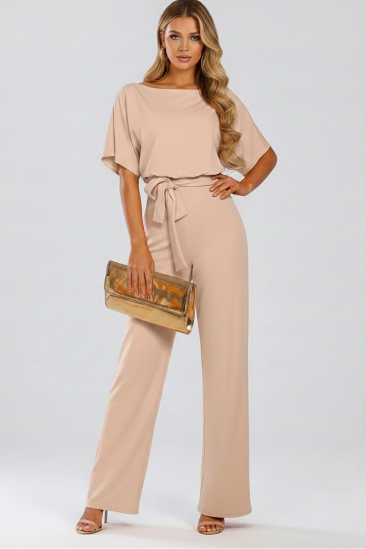 Sophia Griffiths | Elegant Wide Leg Jumpsuit with Waist Tie