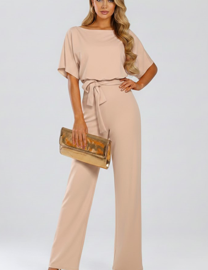Sophia Griffiths | Elegant Wide Leg Jumpsuit with Waist Tie