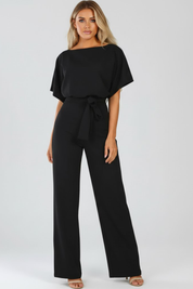 Sophia Griffiths | Elegant Wide Leg Jumpsuit with Waist Tie