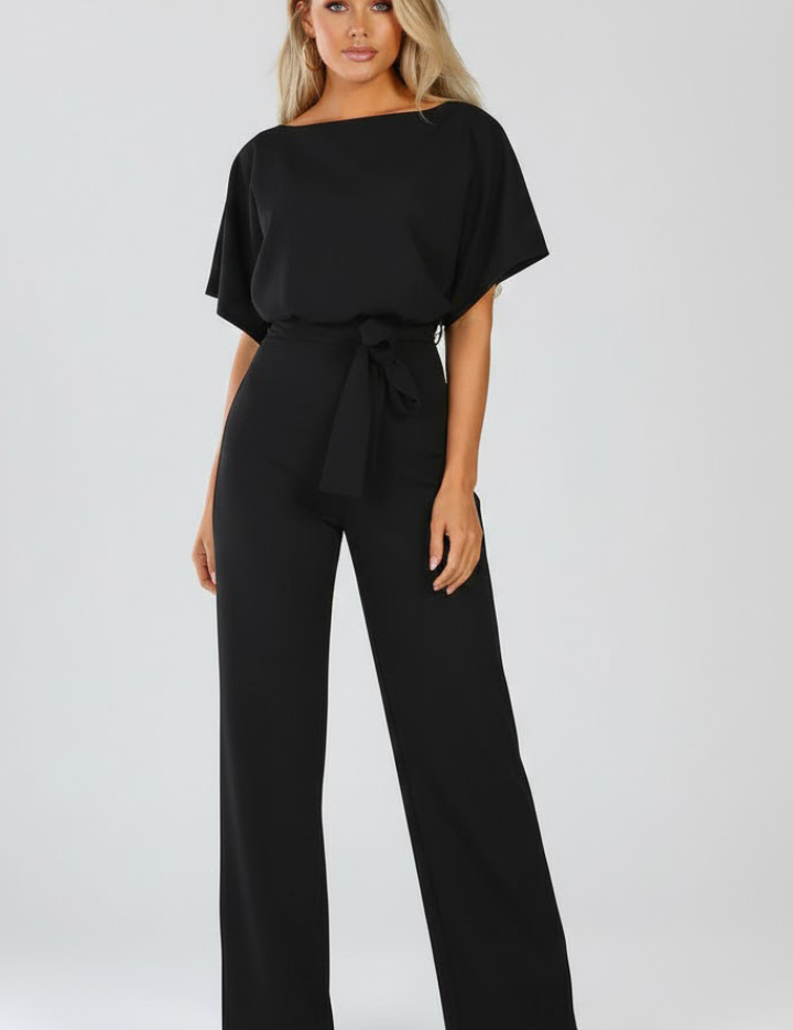 Sophia Griffiths | Elegant Wide Leg Jumpsuit with Waist Tie