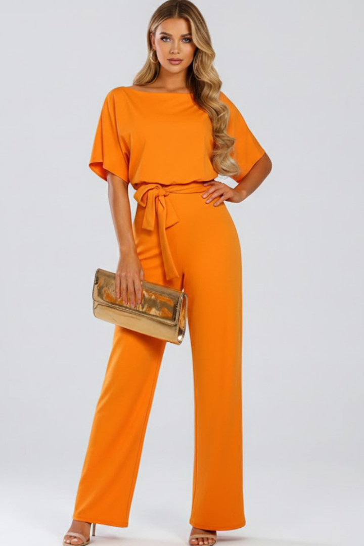 Sophia Griffiths | Elegant Wide Leg Jumpsuit with Waist Tie