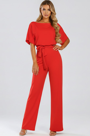 Sophia Griffiths | Elegant Wide Leg Jumpsuit with Waist Tie
