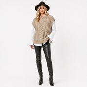 Tabitha Wood | Cozy Cable-Knit Sweater Vest