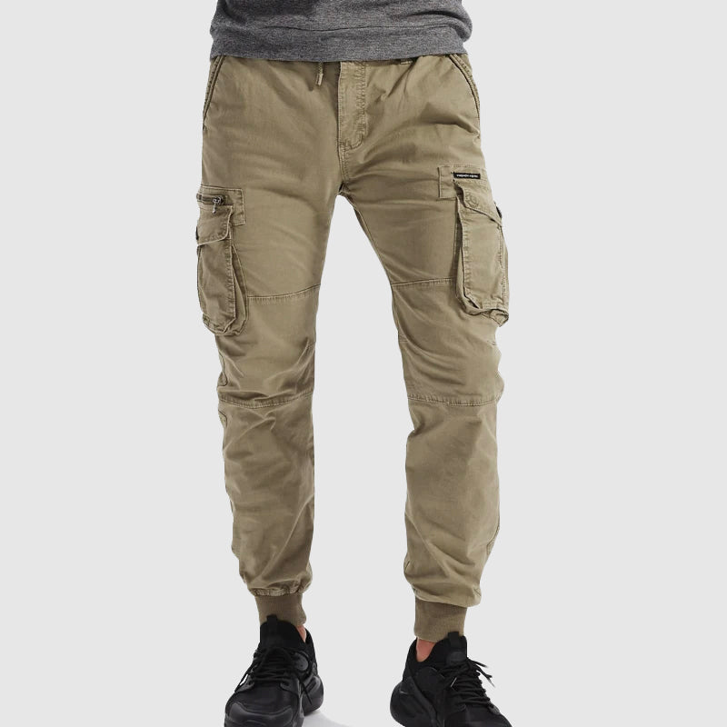 Archer Wilson | Men's Tactical Cargo Jogger Pants in Khaki