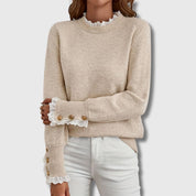 Harriet Sedgwick | Lace-Trim Sweater With Button Cuffs