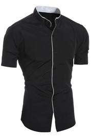 Theo Ashbourne | Slim Fit Stand Collar Shirt For Men
