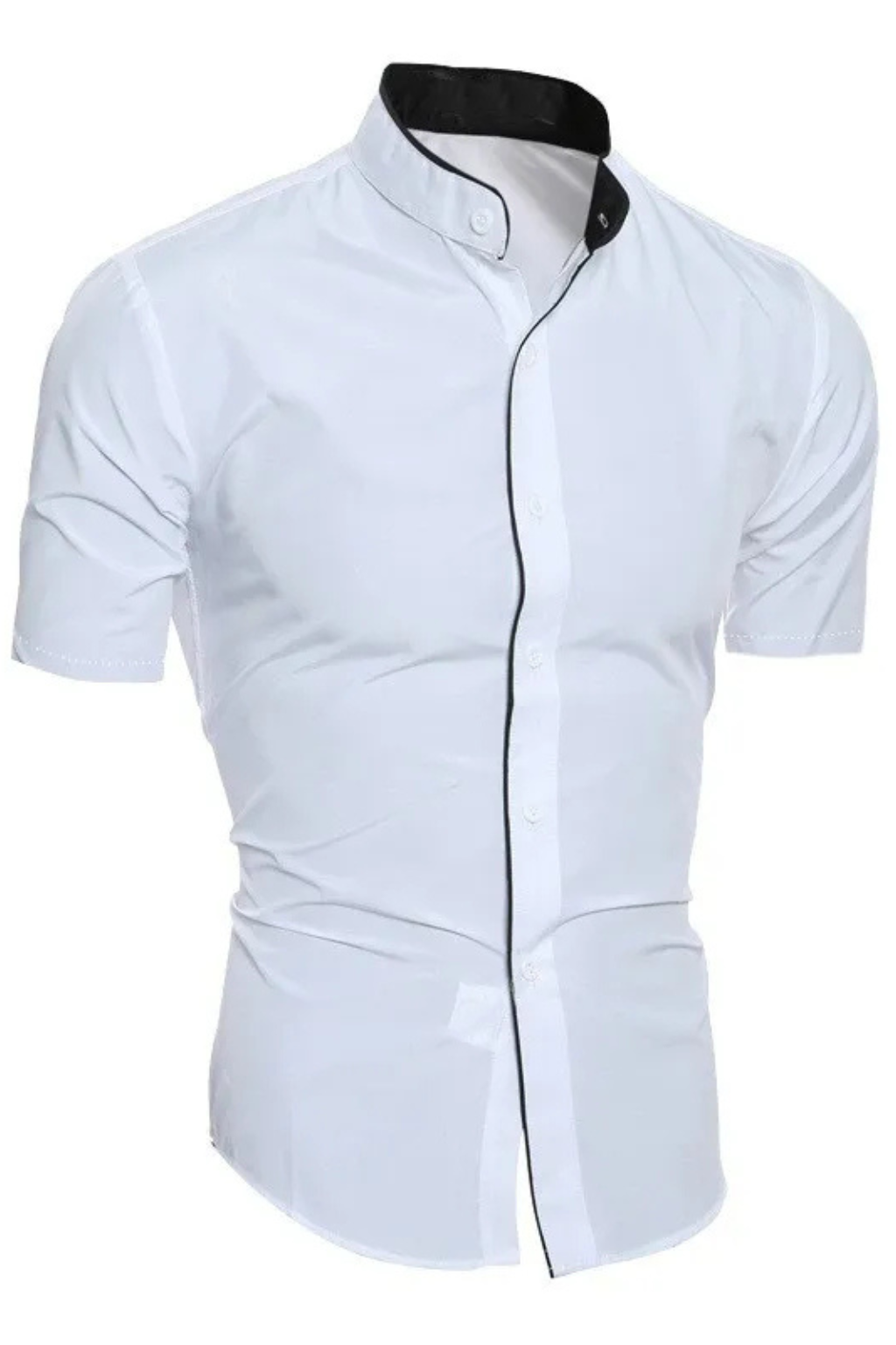 Theo Ashbourne | Slim Fit Stand Collar Shirt For Men