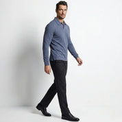 Theo Sinclair | Long Sleeve Polo Shirt For Men