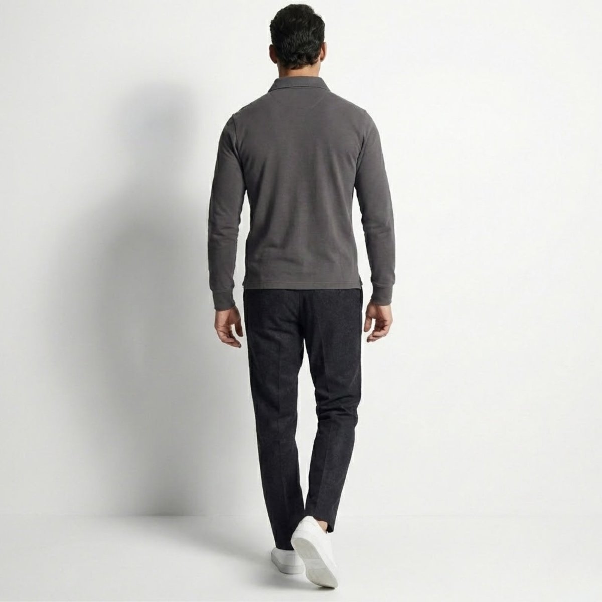Theo Sinclair | Long Sleeve Polo Shirt For Men