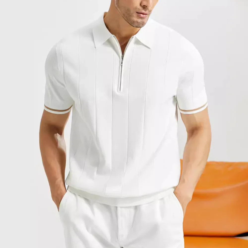 Theodore Whitmore | Knit Zip Polo Shirt For Men