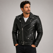 Thomas Baxter | Blouson de motard en cuir