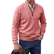 Tristan Beauvale | Men's Cashmere-Blend Quarter-Zip Sweater