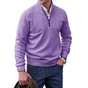 Tristan Beauvale | Men's Cashmere-Blend Quarter-Zip Sweater
