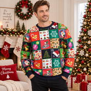 Jolly Knit | Pull de Noël patchwork multicolore pour femmes