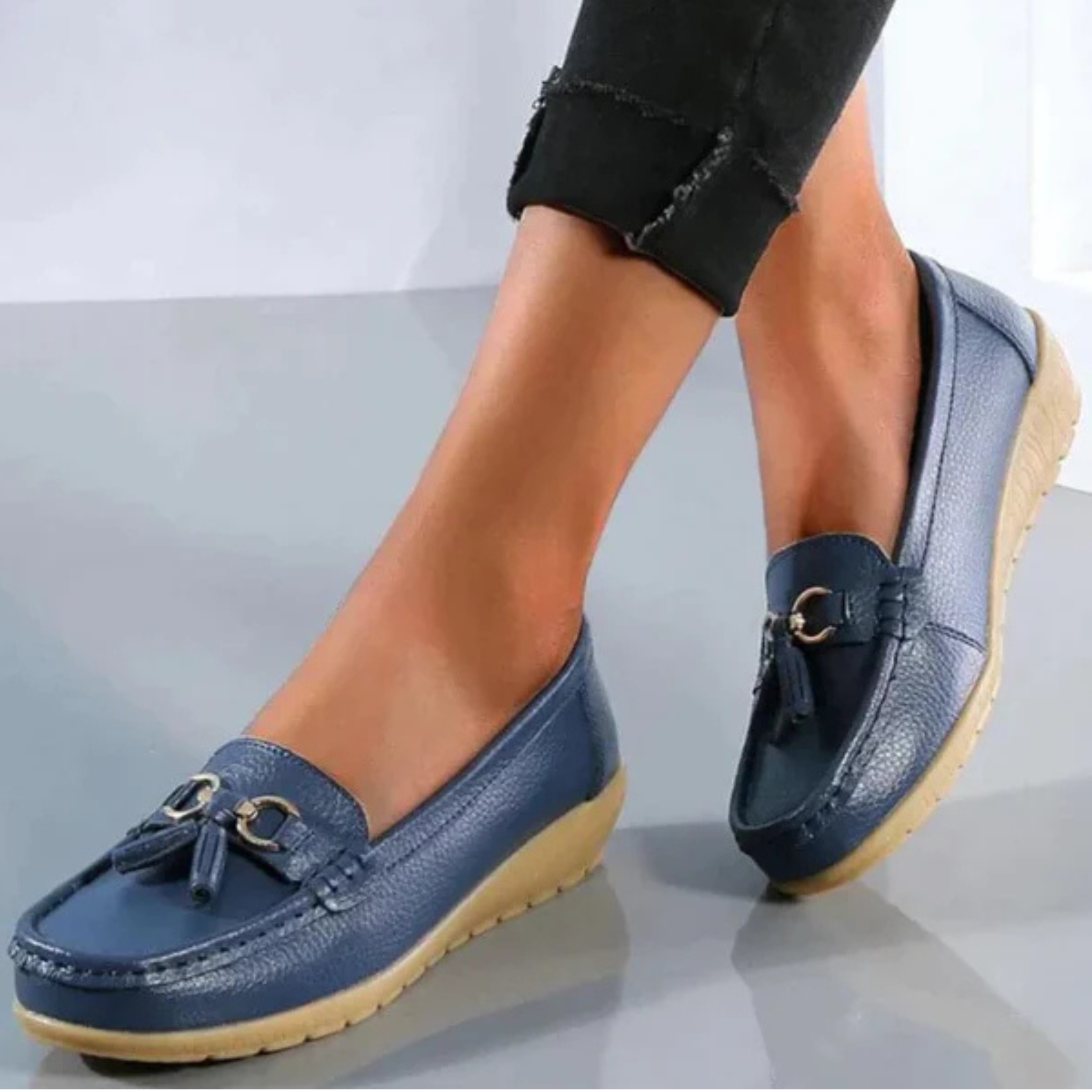 Charlotte Weston | Red Tassel Loafers – Cushioned Comfort Flats