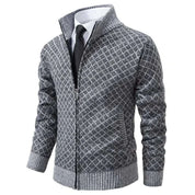 Callum Bramwell | Diamond-Pattern Knit Cardigan With Zip Front