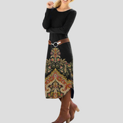Edith Davies | Floral Paisley Print Midi Dress