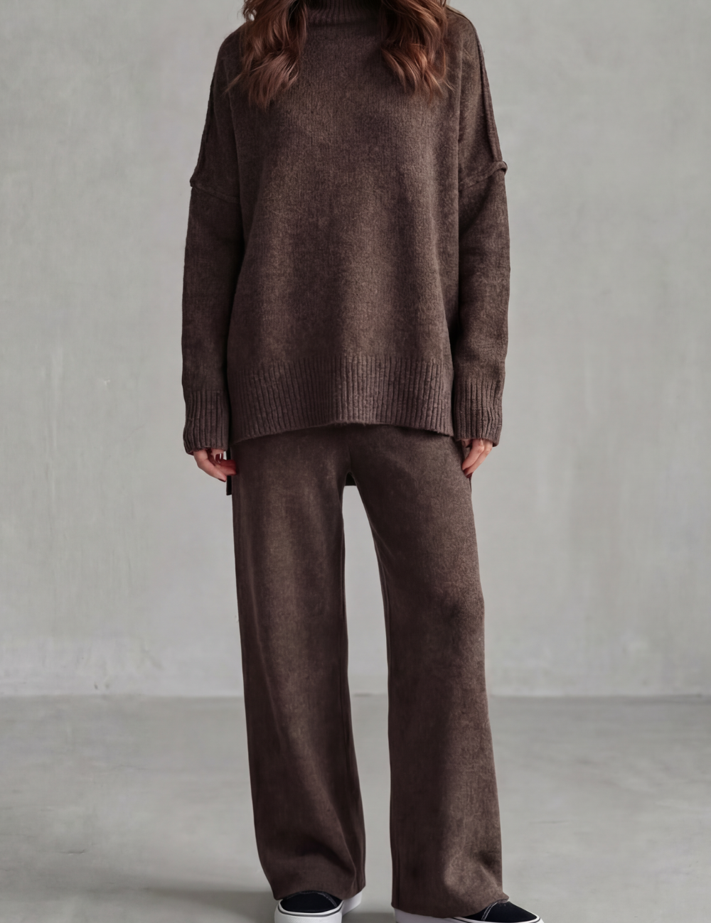 Arabella Knox | Relaxed Warmth Knit Lounge Set in Charcoal