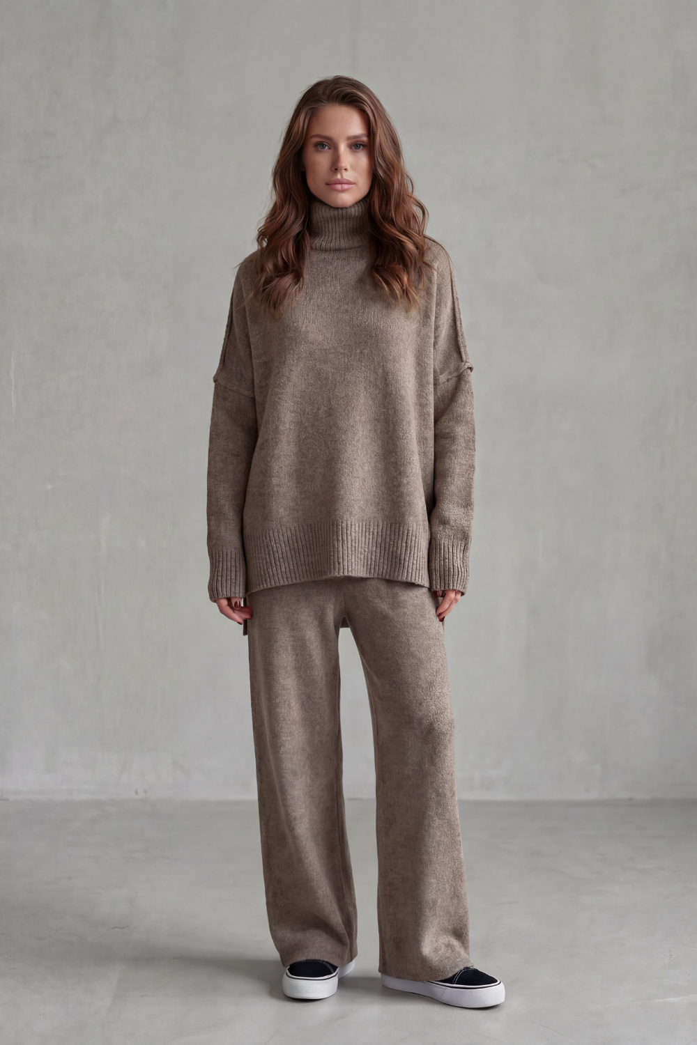 Arabella Knox | Relaxed Warmth Knit Lounge Set in Charcoal