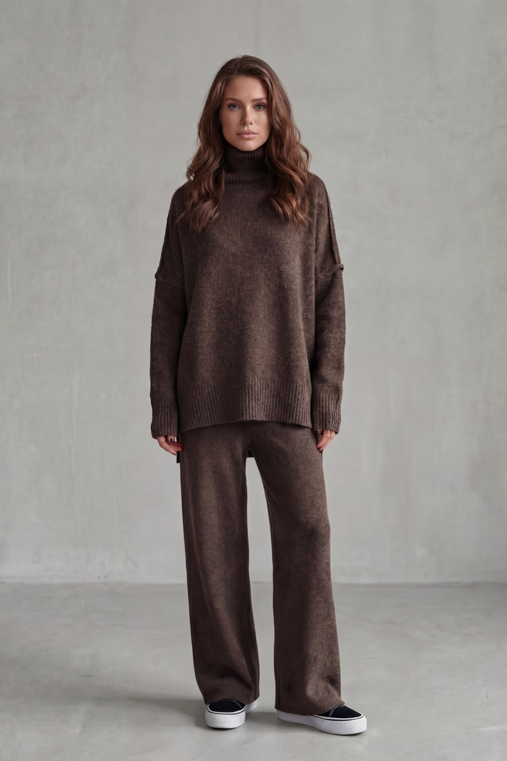 Arabella Knox | Relaxed Warmth Knit Lounge Set in Charcoal