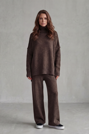 Arabella Knox | Relaxed Warmth Knit Lounge Set in Charcoal