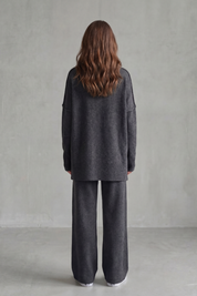 Arabella Knox | Relaxed Warmth Knit Lounge Set in Charcoal